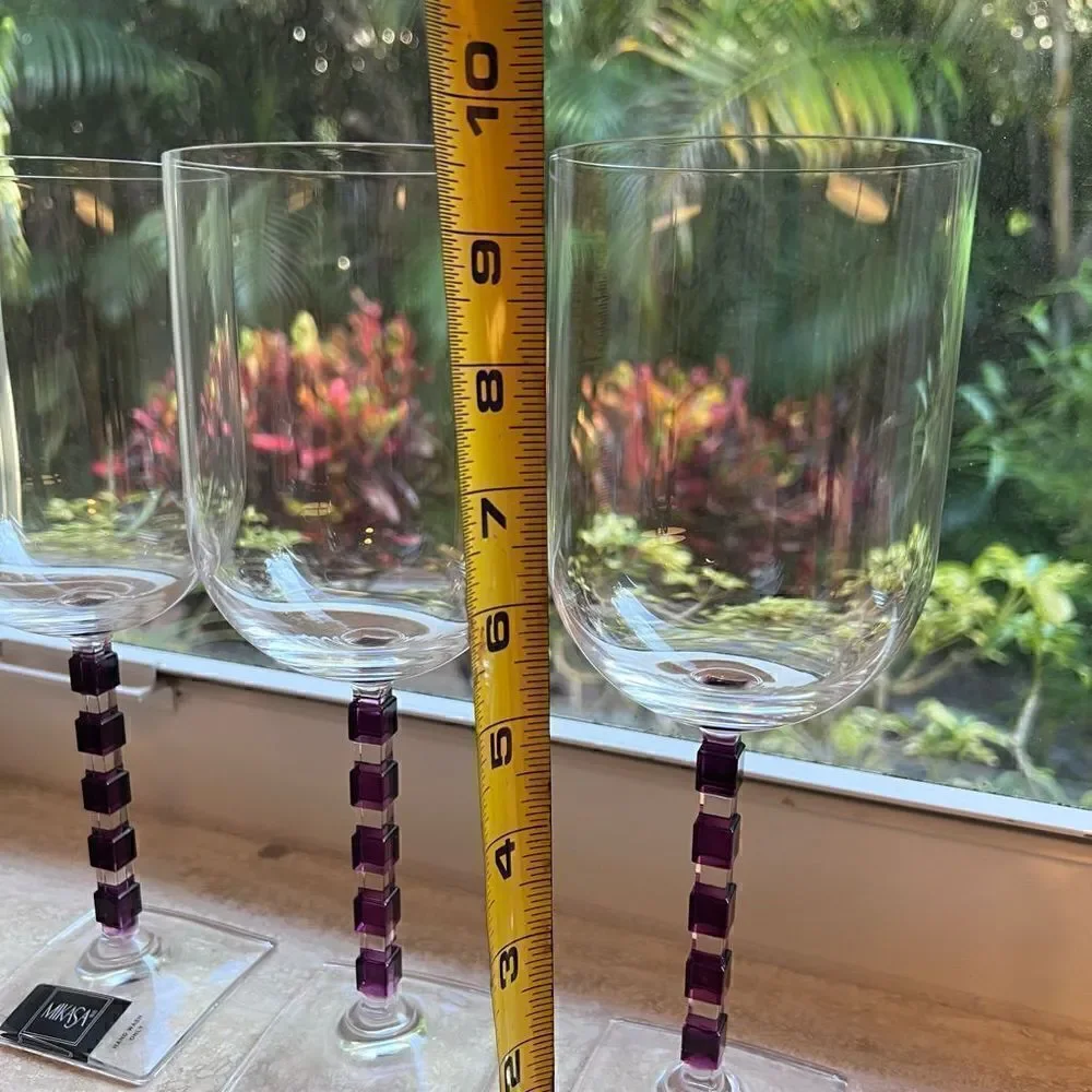 Mikasa Crystal Goblets-set of 4- “Amethyst Viewpoint”